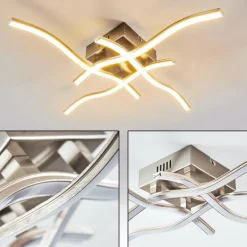 Plafonnier Mapleton LED Nickel mat, 4 lumières