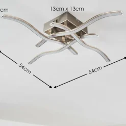Plafonnier Mapleton LED Nickel mat, 4 lumières