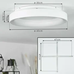 Plafonnier Maraya LED Blanc, 1 lumière, Télécommandes