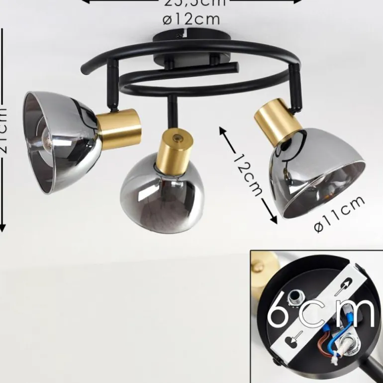 Plafonnier Mariefred Noir, 3 lumières