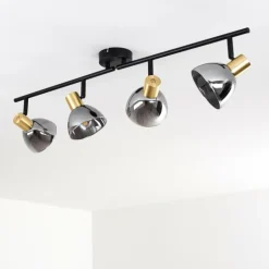 Plafonnier Mariefred Noir, 4 lumières