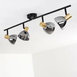 Plafonnier Mariefred Noir, 4 lumières