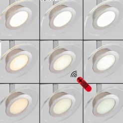 Plafonnier Marsen LED Nickel mat, 2 lumières, Télécommandes, Changeur de couleurs