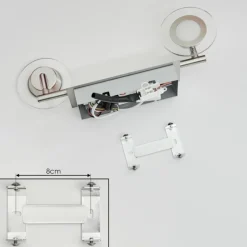 Plafonnier Marsen LED Nickel mat, 2 lumières, Télécommandes, Changeur de couleurs