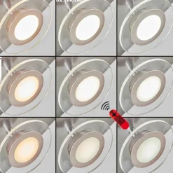 Plafonnier Marsen LED Nickel mat, 4 lumières, Télécommandes, Changeur de couleurs