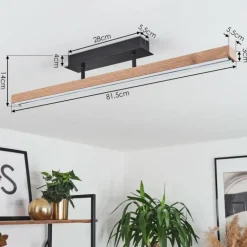 Plafonnier Maumela LED Noir, 1 lumière