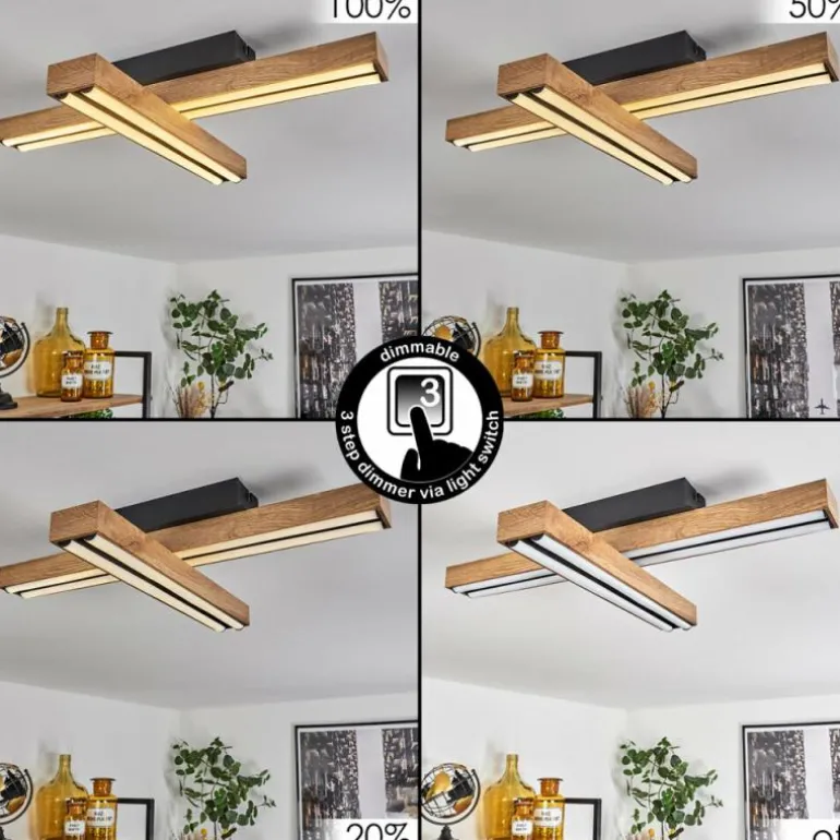 Plafonnier Maumela LED Noir, 1 lumière