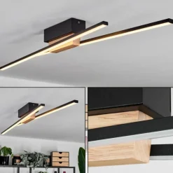 Plafonnier Meiral LED Écru, Noir, 2 lumières