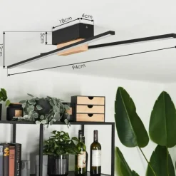 Plafonnier Meiral LED Écru, Noir, 2 lumières