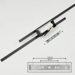 Plafonnier Meiral LED Écru, Noir, 2 lumières