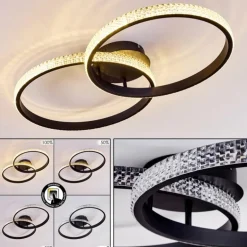 Plafonnier Melosa LED Noir, Blanc, 1 lumière