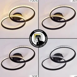 Plafonnier Melosa LED Noir, Blanc, 1 lumière