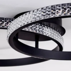 Plafonnier Melosa LED Noir, Blanc, 1 lumière