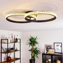 Plafonnier Melosa LED Noir, Blanc, 1 lumière