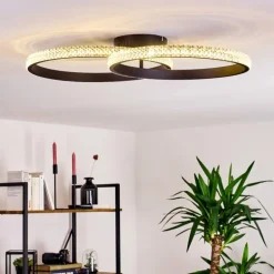 Plafonnier Melosa LED Noir, Blanc, 1 lumière