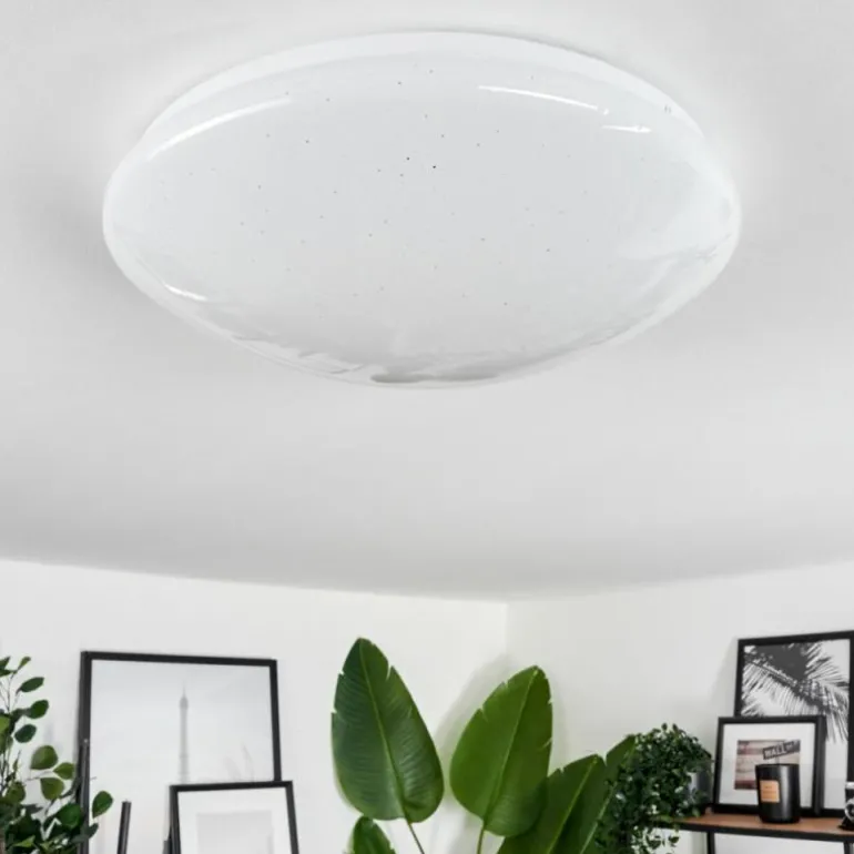 Plafonnier Melres LED Blanc, 1 lumière, Télécommandes