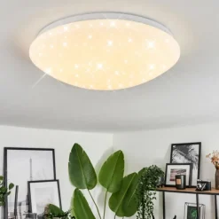 Plafonnier Melres LED Blanc, 1 lumière, Télécommandes