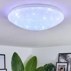 Plafonnier Melres LED Blanc, 1 lumière, Télécommandes