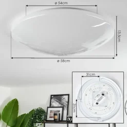 Plafonnier Melres LED Blanc, 1 lumière, Télécommandes