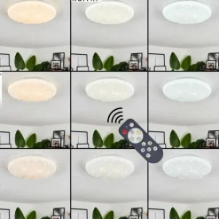 Plafonnier Melres LED Blanc, 1 lumière, Télécommandes