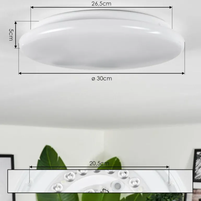 Plafonnier Melres LED Blanc, 1 lumière, Télécommandes
