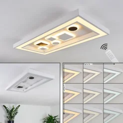 Plafonnier Minichu LED Noir, Blanc, 1 lumière, Télécommandes