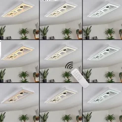 Plafonnier Minichu LED Noir, Blanc, 1 lumière, Télécommandes