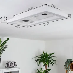 Plafonnier Minichu LED Noir, Blanc, 1 lumière, Télécommandes