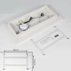 Plafonnier Minichu LED Noir, Blanc, 1 lumière, Télécommandes