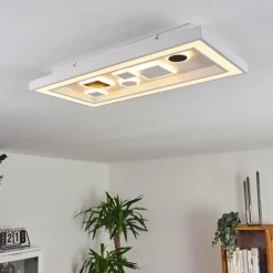 Plafonnier Minichu LED Noir, Blanc, 1 lumière, Télécommandes