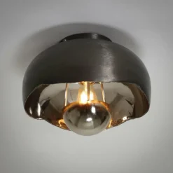 Plafonnier Mirror Nickel mat, Noir, 1 lumière