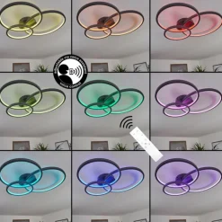 Plafonnier Moemoto LED Anthracite, 1 lumière, Télécommandes