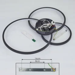 Plafonnier Moemoto LED Anthracite, 1 lumière, Télécommandes