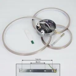 Plafonnier Moemoto LED Nickel mat, 1 lumière, Télécommandes