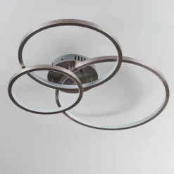 Plafonnier Moemoto LED Nickel mat, 1 lumière, Télécommandes