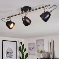 Plafonnier Moesdorf Nickel mat, Noir, 3 lumières