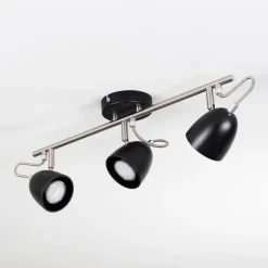 Plafonnier Moesdorf Nickel mat, Noir, 3 lumières