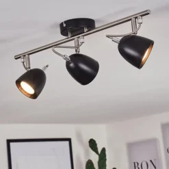 Plafonnier Moesdorf Nickel mat, Noir, 3 lumières
