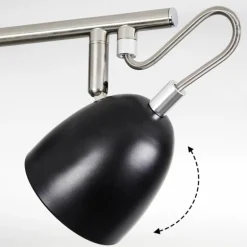 Plafonnier Moesdorf Nickel mat, Noir, 4 lumières