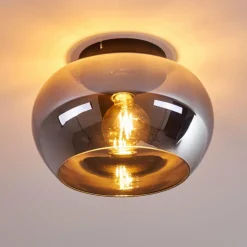 Plafonnier Molloy Chrome, Fumé, 1 lumière