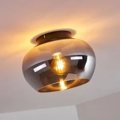 Plafonnier Molloy Chrome, Fumé, 1 lumière