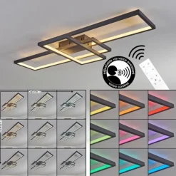 Plafonnier Momahaki LED Anthracite, 1 lumière, Télécommandes