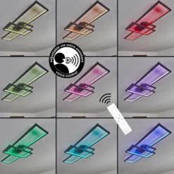 Plafonnier Momahaki LED Anthracite, 1 lumière, Télécommandes