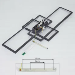 Plafonnier Momahaki LED Anthracite, 1 lumière, Télécommandes