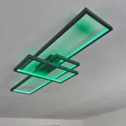 Plafonnier Momahaki LED Anthracite, 1 lumière, Télécommandes