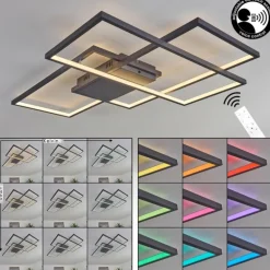 Plafonnier Momahaki LED Anthracite, 1 lumière, Télécommandes