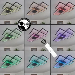 Plafonnier Momahaki LED Anthracite, 1 lumière, Télécommandes