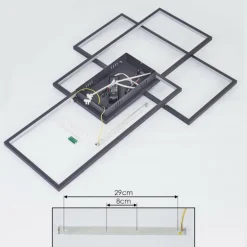Plafonnier Momahaki LED Anthracite, 1 lumière, Télécommandes