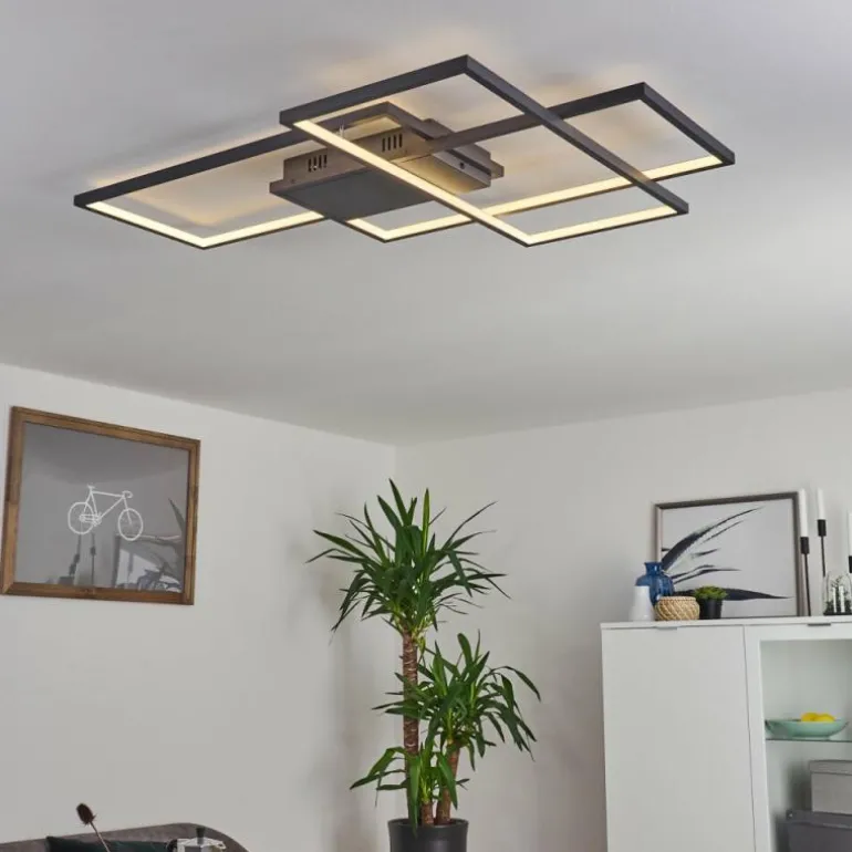 Plafonnier Momahaki LED Anthracite, 1 lumière, Télécommandes