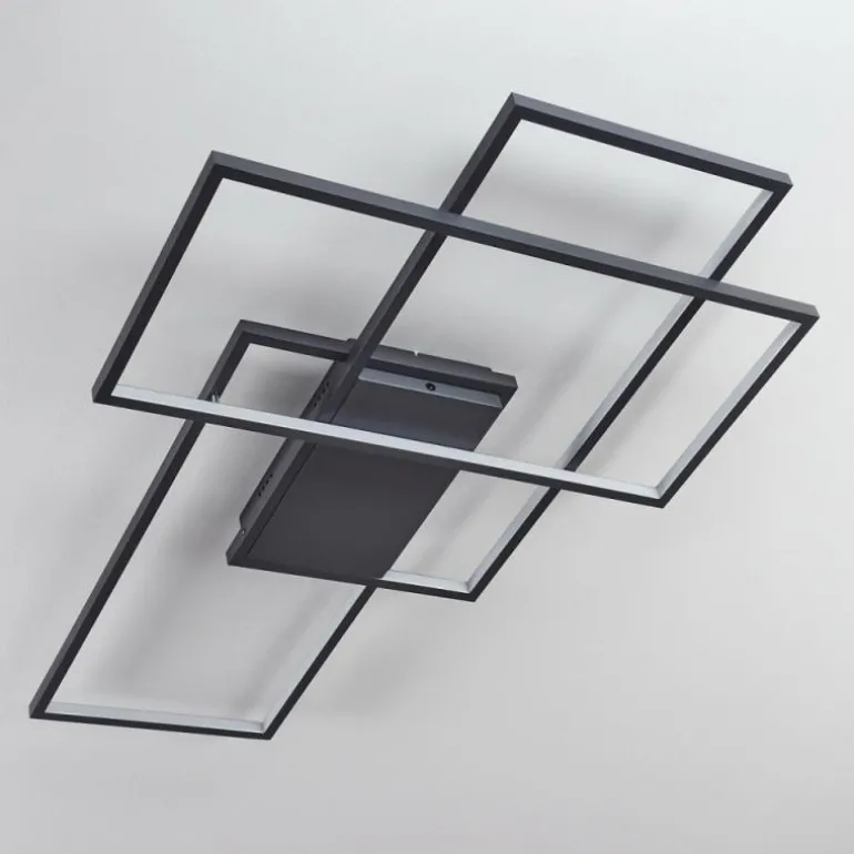 Plafonnier Momahaki LED Anthracite, 1 lumière, Télécommandes